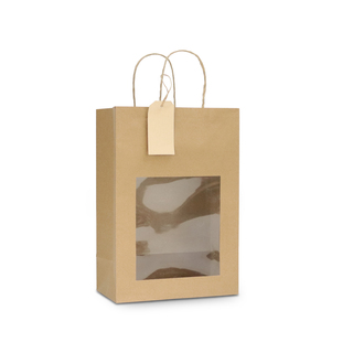 Tragetasche mit Fenster  DPT097 11,5 x 6,4 x 14,5 cm braun