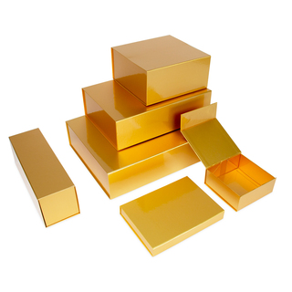 Luxus Magnetfaltkartonagen VPD077 22 x 16,5 x 3 cm gold hochglanz