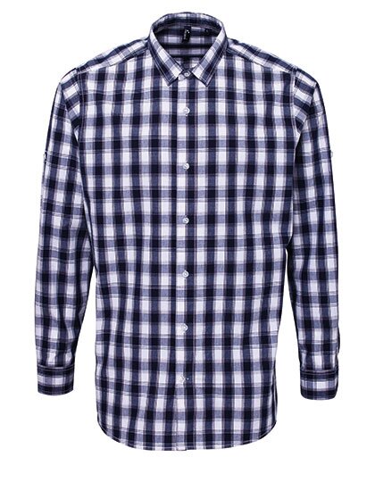 Men`s Mulligan Check Cotton Long Sleeve Shirt