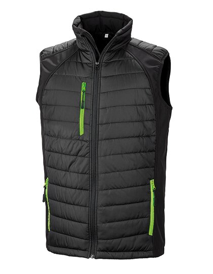 Black Compass Padded Soft Shell Gilet