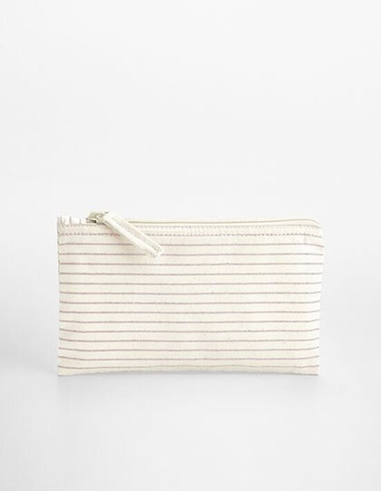 WM253 Westford Mill Striped Organic Cotton Accessory Pouch