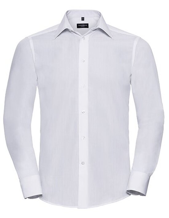 Men`s Long Sleeve Tailored Polycotton Poplin Shirt