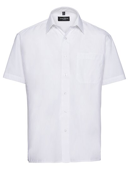 Men`s Short Sleeve Classic Polycotton Poplin Shirt